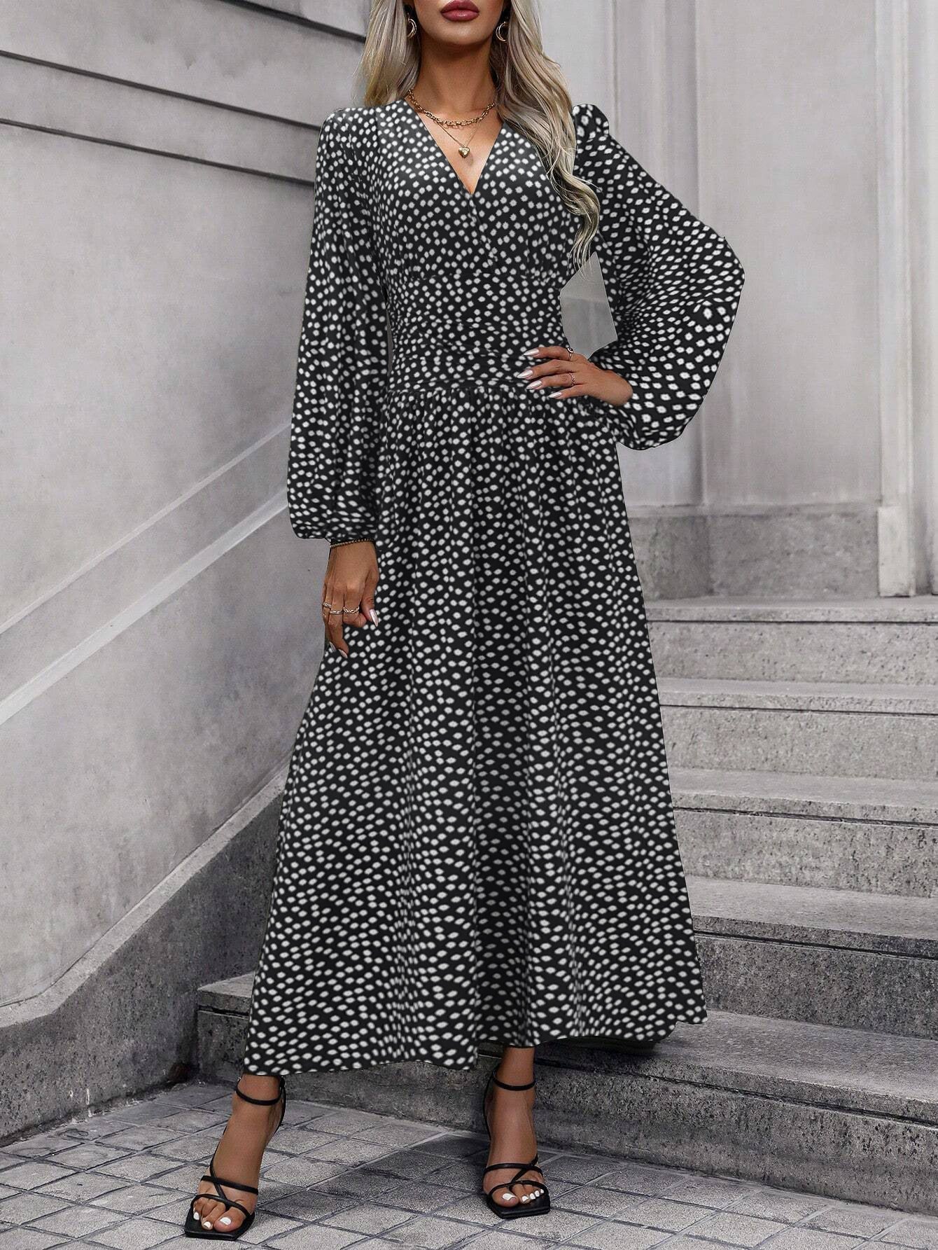 Black with White Polka Dots / XXL